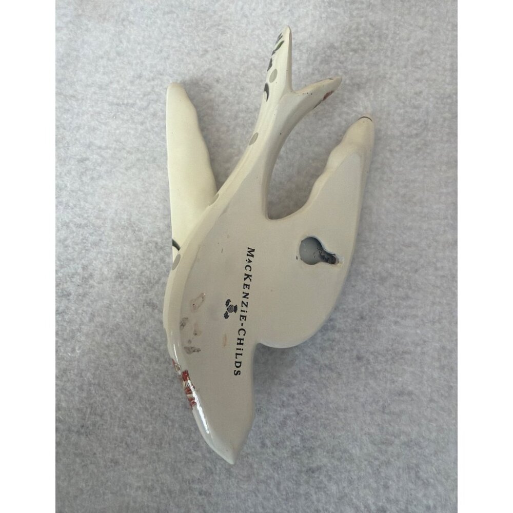 MacKenzie-Childs Ceramic Wildflower Swallowtail Wall Decor Set of 3 Polka Dot 6" - Picture 10 of 11